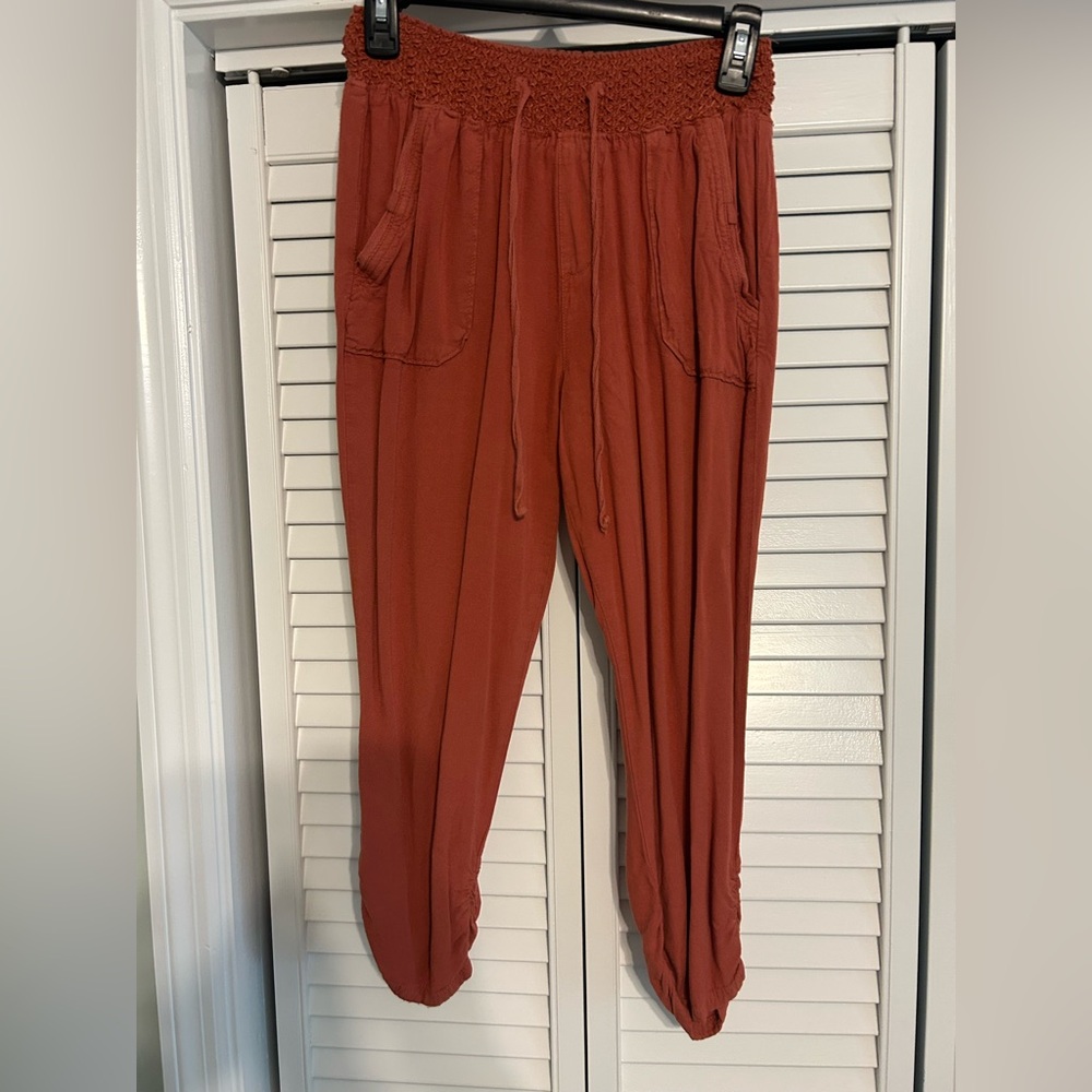 Rewash Rust Orange jogger pants capri length